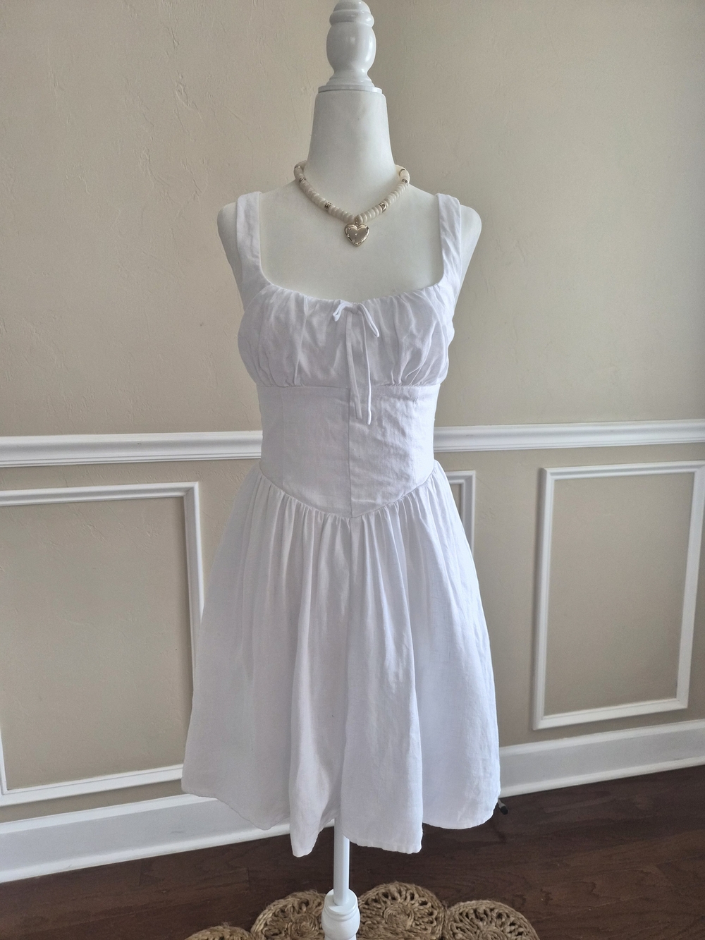 Reformation Daria White Sleeveless Cotton Sundress